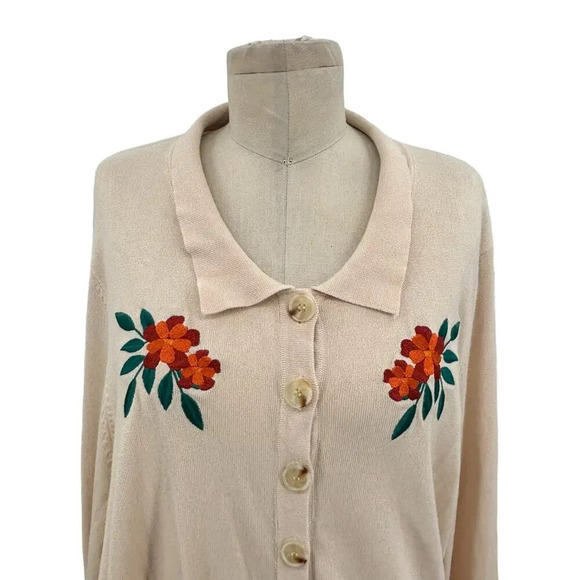ModCloth x Collectif Blooms of Paradise Cardigan Floral‎ Belted Size US 16 - Picture 3 of 15